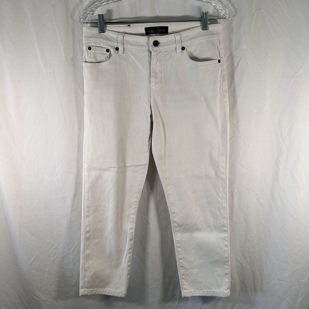 Lauren Jeans Co Jeans Women's 4 White Denim Mid Rise Cotton Blend